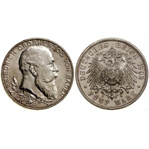 Niemcy, 5 marek, 1902 G, Karlsruhe