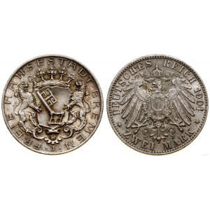 Niemcy, 2 marki, 1904, Hamburg