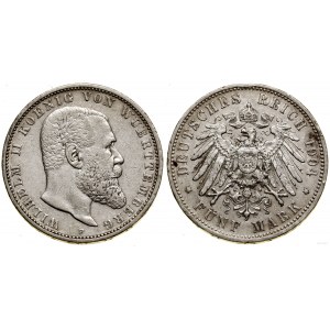Deutschland, 5 Mark, 1904 F, Stuttgart
