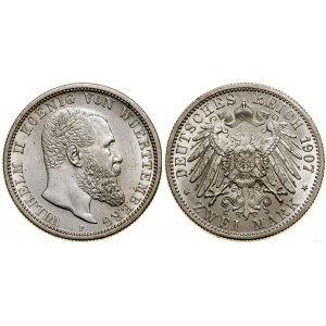 Niemcy, 2 marki, 1907 F, Stuttgart