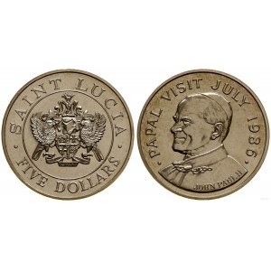 Saint Lucia, 5 dolarów, 1986
