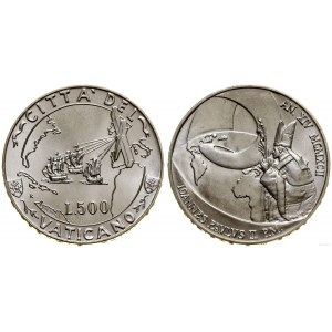 Vatican City (Church State), 500 lira, 1992 R, Rome