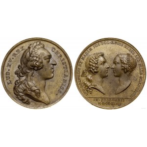 Francja, medal zaślubinowy Ludwika z Marią Józefą (córką Augusta III), 1747