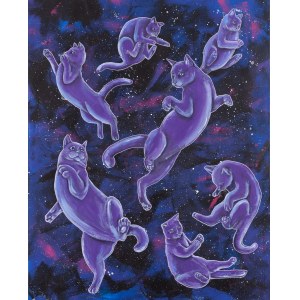 Aleksandra Lacheta (b. 1992), Cats in Space, 2022