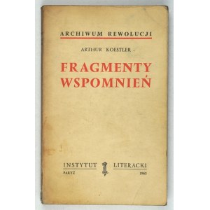 KOESTLER A. - Fragments of memoirs. 1965