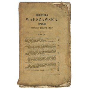 BIBLIOTEKA Warszawska. R. 1853, zeszyt 145: styczeń