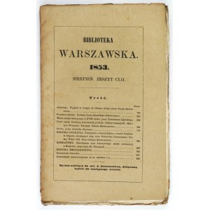 BIBLIOTEKA Warszawska. R. 1853, zošit 152: august