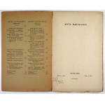 MYŚL Narodowa. Monatsschrift T. 1, Nr. 3: III 1916. petrograd. Herausgegeben von. Piotr Bańkoswski. Herausgeber Bohdan Winiarski. 8. s. [...