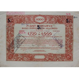 Bank Gospodarstwa Krajowego., 5 1 % List zastawny na 1720 złotych, VII Emisja (1932)