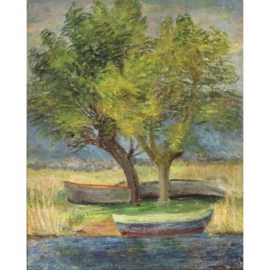 Zdzisław Cyankiewicz (1912 Białystok - 1981 Paryż), Drzewa nad brzegiem jeziora