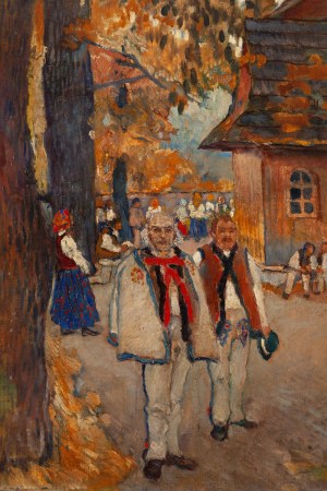 Władysław Jarocki (1879 Podhajczyki - 1965 Kraków), Górale przed kościołem