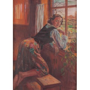 Michał Maksymilian Rekucki (1884 Nowy targ - 1971 Kraków), Young Highlander Woman at the Window