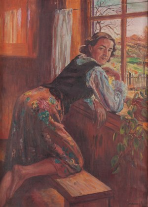 Michał Maksymilian Rekucki (1884 Nowy targ - 1971 Kraków), Młoda góralka przy oknie