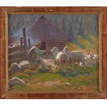 Zefiryn Ćwikliński (1871 Lwów - 1930 Zakopané), horal s ovcou, 1926