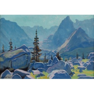 Alfred Terlecki (1883 Kielce - 1973 Zakopane), Tatra Mountains - view of Kościelec and Kozie Wierchy