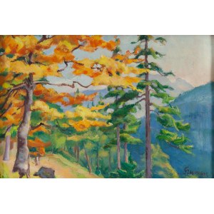 Ziemowit Szuman (1901-1976), Tatra-Landschaft (Vorderseite) / Ansicht von Giewont (Rückseite)