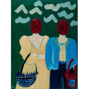 Agnieszka Brzezinska, Sisters with Handbags, 2022