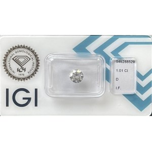 Diamond 1.01 ct D (colorless) IF(without blemish)