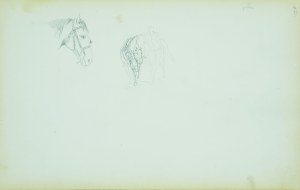Stanisław CHLEBOWSKI (1835-1884), Szkice głowy konia oraz szkic konia z mężczyzną