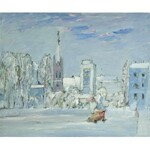 Henryk KRYCH (1905 - 1980), Pejzaż miejski z czerwonym samochodem