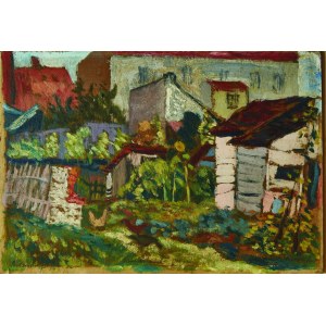 Kazimierz PODSADECKI (1904 - 1970), Stare szopy i kury, [1936]