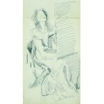 Włodzimierz TETMAJER (1861 - 1923), Kobieta siedząca przy sztaludze - szkic, [1907]