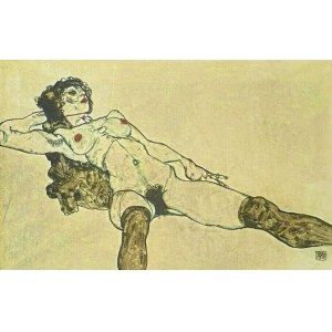 Egon Schiele (1890-1918), Akt - liegend