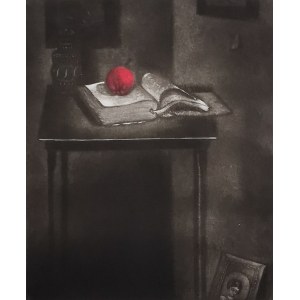 Tadeusz Jackowski (geb. 1936), Stilleben mit rotem Apfel