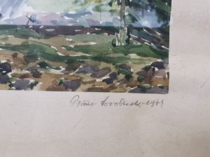 Piotr Drobiecki (1930-2003), Stare stodoły, 1974