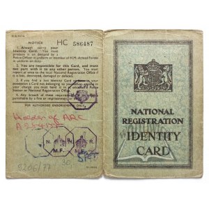 (LEGITYMACJA). National Registration Identity Card.