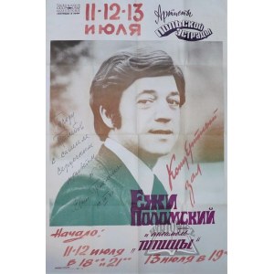 (POŁOMSKI Jerzy, podepsaný koncertní plakát), Jeżi Połomskij a ansambl Pticy.