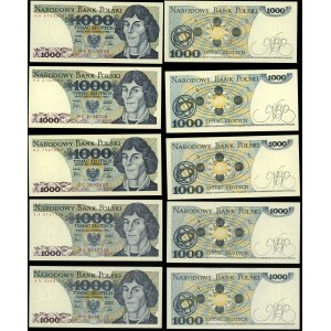 Poland, set: 5 x 1,000 zlotys, 1.06.1982
