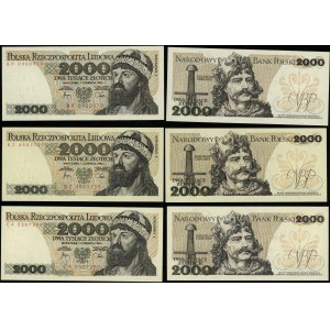 Poland, set: 3 x 2,000 zloty, 1.06.1982