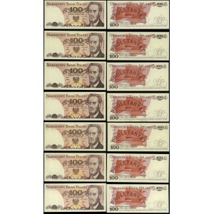 Poland, set: 7 x 100 zloty, 1.06.1986
