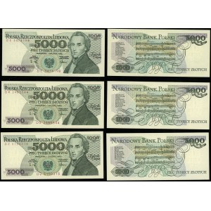 Poland, set: 3 x 5,000 zlotys, 1.12.1988