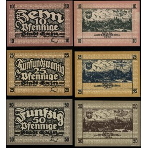 Greater Poland, set: 10, 25 and 50 fenigs, valid from 1.11.1918 to 1.04.1921