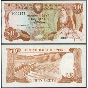 Cyprus, 50 cents, 1.11.1989