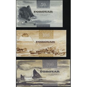 Faroe Islands, set: 50, 100 and 200 crowns, 2001-2003