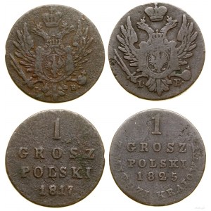 Polska, zestaw: 2 x 1 grosz, 1817-1825, Warszawa