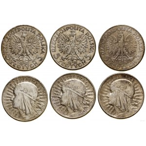 Polen, Satz: 3 x 5 Gold, 1932, 1933, 1934, England und Warschau