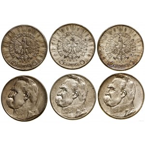 Polska, zestaw: 3 x 5 złotych, 1934-1936, Warszawa