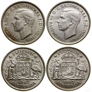 Australia, zestaw: 2 x floren, 1942 i 1943, Melbourne