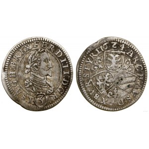 Austria, 3 krajcary, 1624, Graz