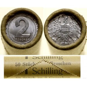 Austria, rolka bankowa - 50 x 2 grosze, 1972, Wiedeń