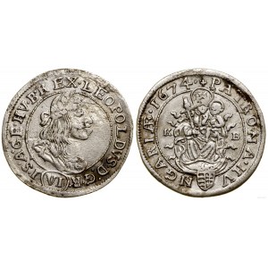 Hungary, 6 krajcars, 1674 KB, Kremnica