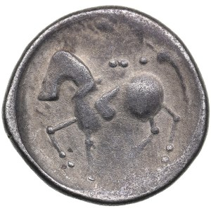 Eastern Celts AR Tetradrachm. Sattelkopfpferd type, imitating Philip II of Macedon. Circa 2nd century BC.