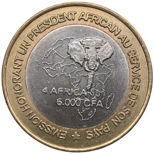 Benin 6000 Francs CFA / 4 Africa 2003 - President Mathieu Kerekou