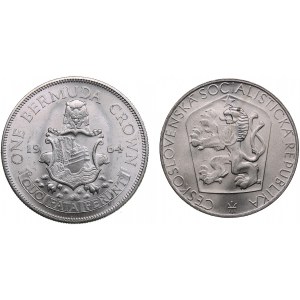 Czechoslovakia 25 Korun 1965 & Bermuda 1 Crown 1964 (2)