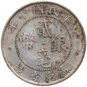 China, Kwang-Tung 20 cents 1921