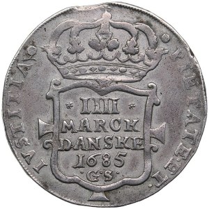 Denmark 4 Mark - Krone 1685 GS - Christian V (1670-1699)